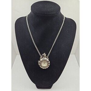 Rumours Perfume Bottle Pendant Watch Quartz Silver Tone Necklace New Battery